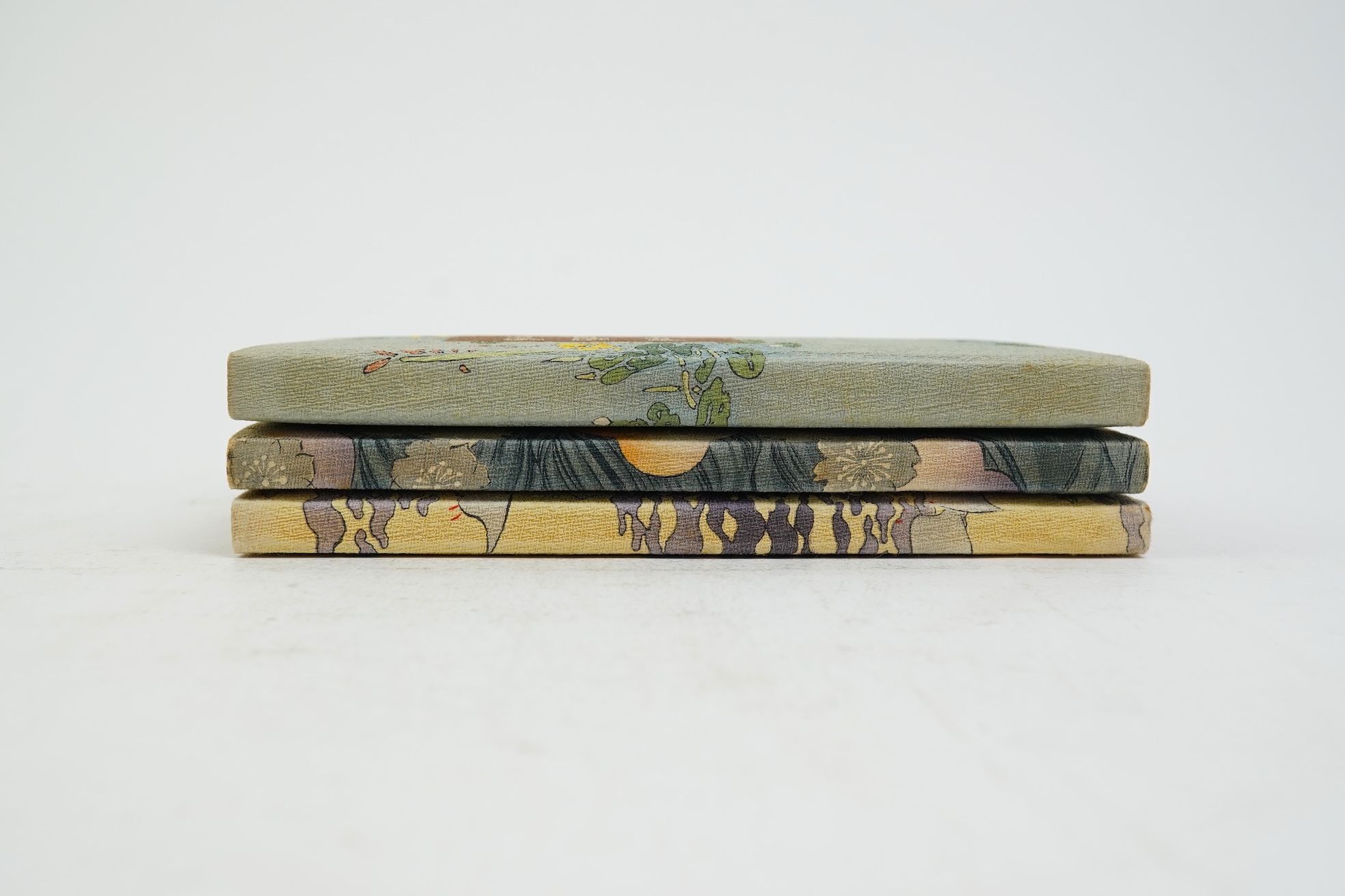Swords and Blossom Poems from the Japanese, three volumes, done into English verse by Shotaro Kimura and Charlotte M. A. Peake, woodblock illustrations by Japanese artists, Tokyo, T. Hasegawa publisher